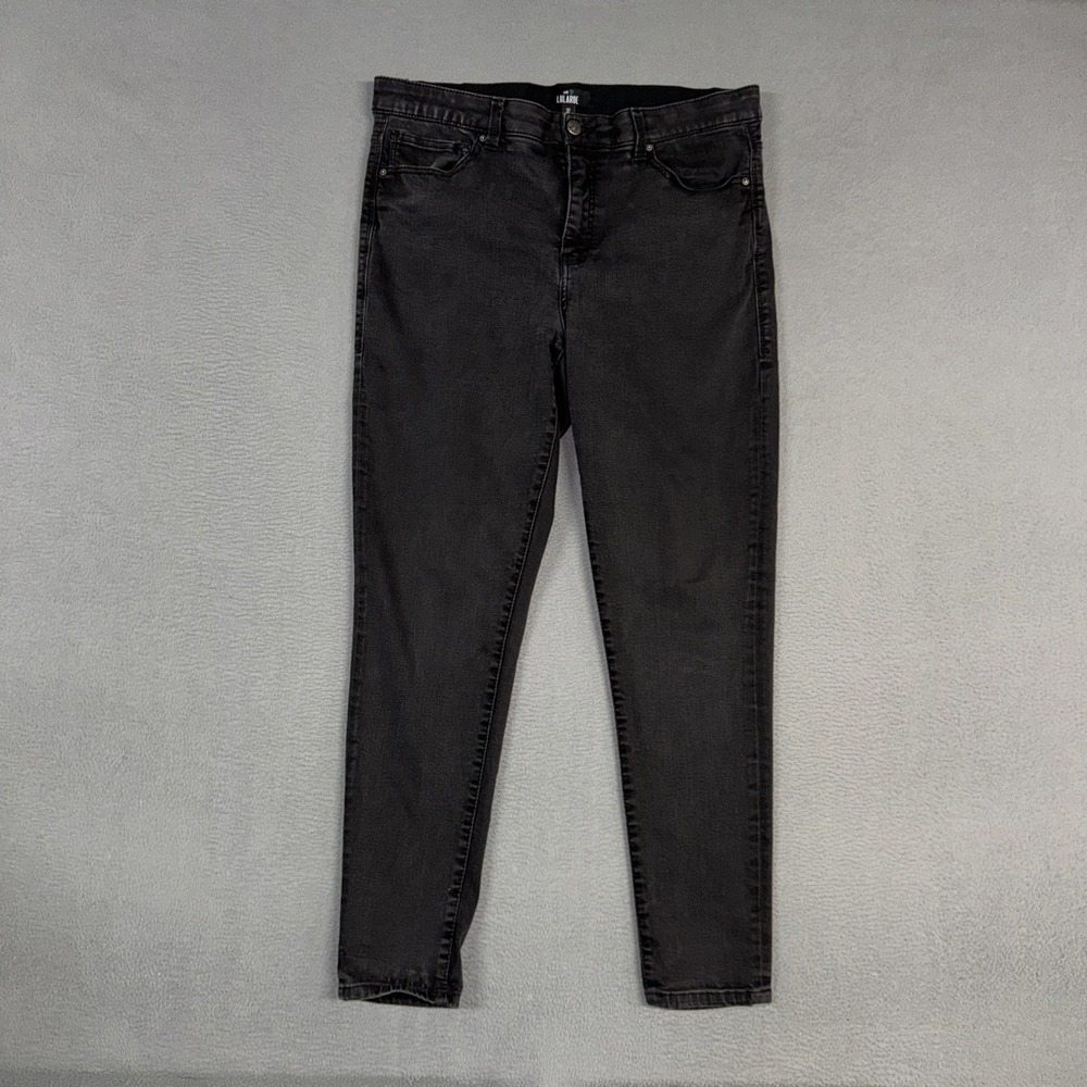 Lularoe Jeans Womens 32 (Fits 35) Black Skinny Faded Stretch Denim Cotton Blend